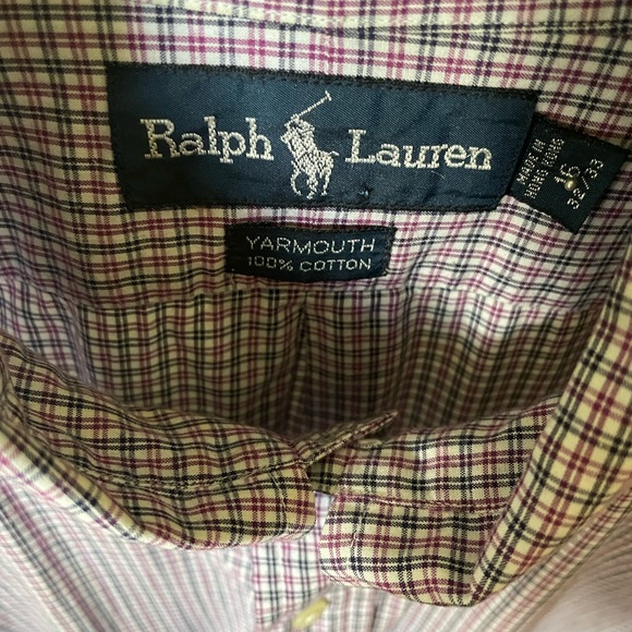 Ralph Lauren Yarmouth Purple And Navy Plaid Polo Shirt Size 16 (Medium) 32/33 - Picture 6 of 7